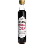 Pack of six 250ml bottles of Niulife Organic Coconut Syrup with a toffee-inspired flavour for pancakes and desserts.