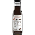 Back of Niulife Extra Thick BBQ Sauce 250ml bottle showing nutrition facts, ingredients, and usage directions.