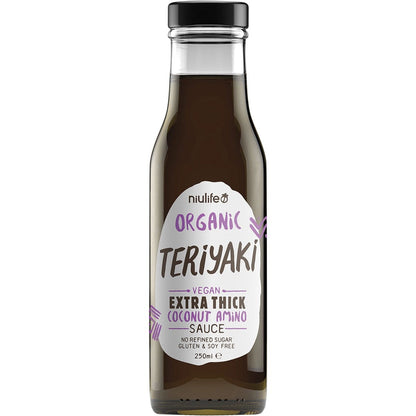 Niulife Organic Coconut Amino Sauce Extra Thick Teriyaki 250ml (Pack of 6)