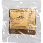 60g packet of Nutritionist Choice Instant Brown Rice Noodles in Miso flavor with a photo of prepared noodles in a bowl.