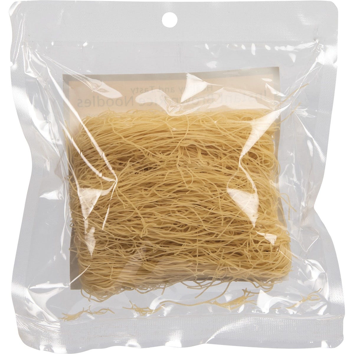Nutritionist Choice 60g pack of Mushroom Instant Brown Rice Noodles featuring organic brown rice and botanical illustrations.