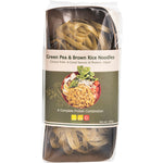 180g pack of Nutritionist Choice Green Pea & Brown Rice Noodles featuring flat, organic, gluten-free noodles.