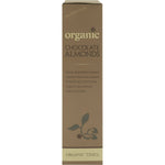 Side view of Organic Times Milk Chocolate Almonds 150g bag highlighting organic certification and ethical sourcing.