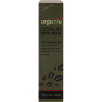 Side view of an Organic Times Milk Chocolate Coffee Beans 150g bag showing organic certification and product features.
