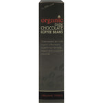 Side view of a 150g bag of Organic Times Dark Chocolate Coffee Beans highlighting fair-trade and organic features.