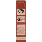 Right side of an Organic Times Milk Chocolate Hazelnuts 150g box showing the product barcode and brand information.