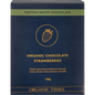 100g bag of Organic Times Matcha White Chocolate Strawberries featuring green-coated chocolate treats and fruit.