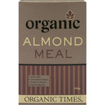 Organic Times Almond Meal 200g bag featuring blanched, finely ground organic Australian almonds.