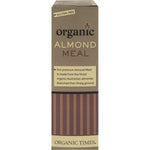 Side view of an Organic Times Almond Meal 200g bag highlighting organic Australian almonds and gluten-free features.