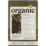 Back of Organic Times Carob Powder 200g bag showing nutritional information and product details.