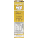 Right-angled view of an Organic Times Full Cream Milk Powder 300g bag showing product details on a white background.
