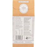 Back of Organic Times 150g Choc Chip Cookies box showing nutritional information and certified organic ingredients.