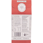 Back of Organic Times Triple Choc Chip Cookies 150g box showing nutritional facts and ingredients.