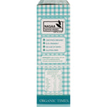 Side view of Organic Times Baking Powder 200g tub showing its aluminium-free and gluten-free status on a blue label.