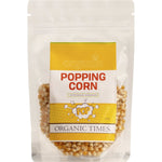 200g bag of Organic Times Popping Corn featuring Australian-grown organic corn kernels on a white background.