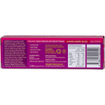 Back of Organic Times Rocky Road Milk Chocolate 60g wrapper showing nutritional information and ingredients.