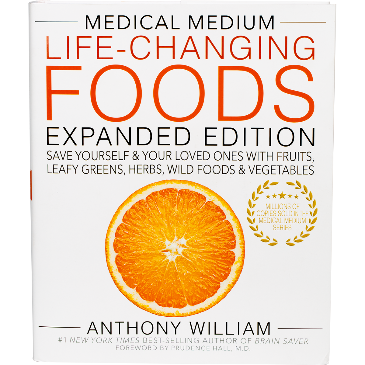 Medical Medium Life-Changing Foods book cover by Anthony William, featuring vibrant fruits and vegetables.