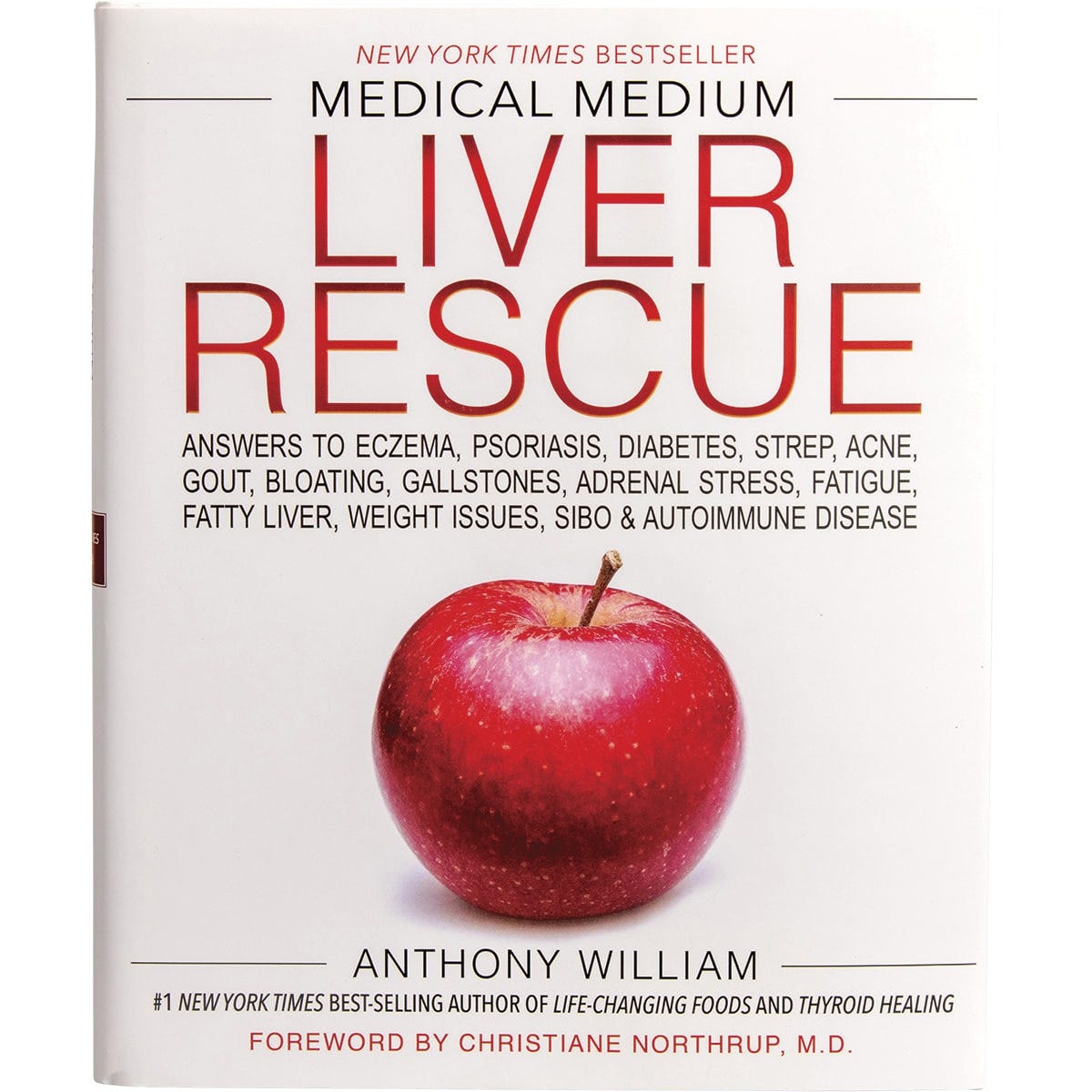 Front cover of Medical Medium Liver Rescue book by Anthony William, featuring a vibrant liver made of fruits and vegetables.