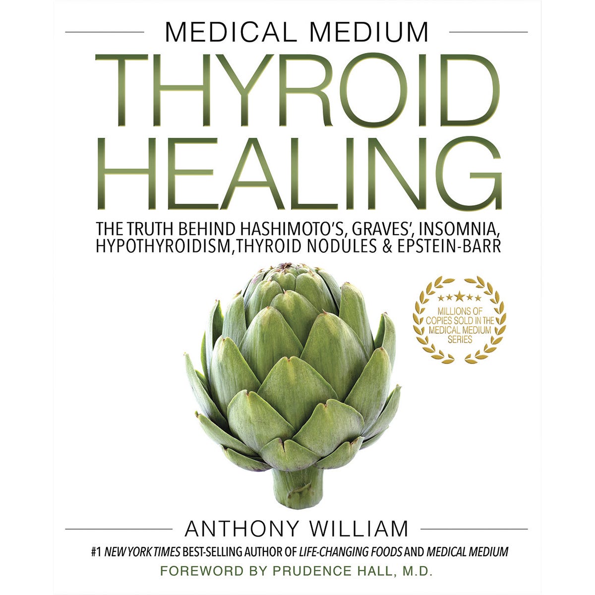 Front cover of the book Medical Medium Thyroid Healing by Anthony William featuring a purple butterfly.