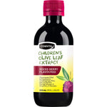 Comvita 200ml Children's Olive Leaf Extract bottle with mixed berry flavor and immune support benefits.