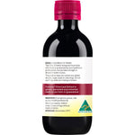 Left side view of Comvita 200ml Children's Olive Leaf Extract mixed berry bottle for immune support.