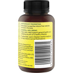 Right side of Comvita Olive Leaf Extract bottle showing supplement facts and ingredient list on a white background.