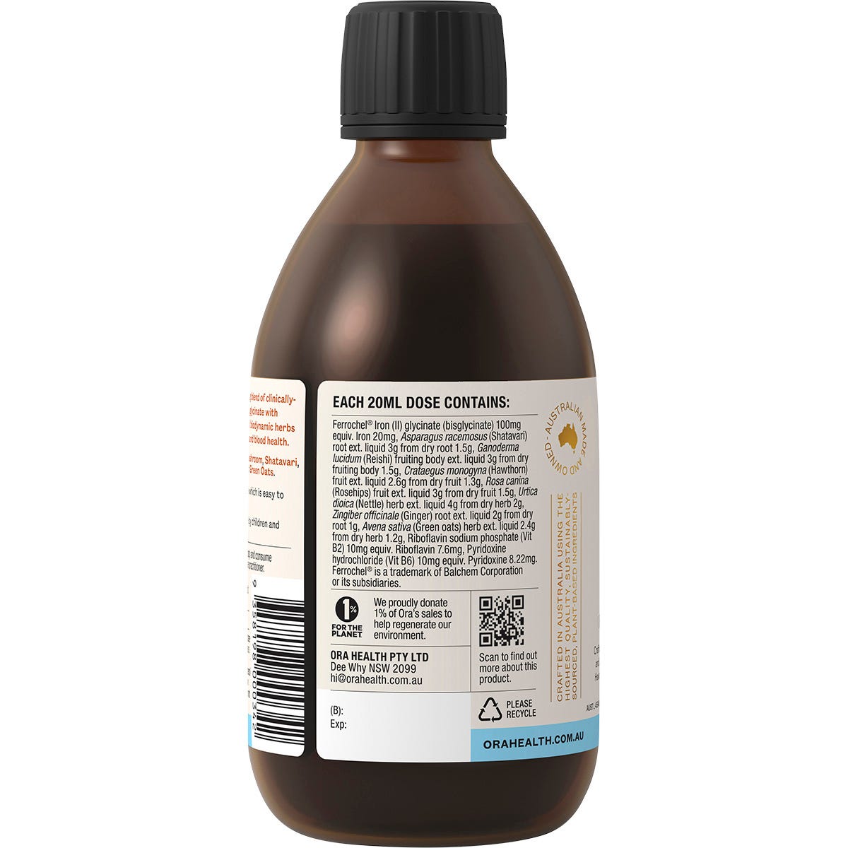 Ora Health Iron-Rich Tonic+ Herbal Oral Liquid 300ml