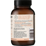 Side view of Ora Health Immune Tonic+ Advanced 120 capsules in a brown glass bottle on a white background.