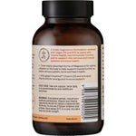 Right side of Ora Health Mag3 Complete 120 capsules bottle showing therapeutic uses and a white and green label.