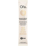 Single 8g sachet of Ora Organic Greens Superpowder+ featuring a white and green design on a white background.