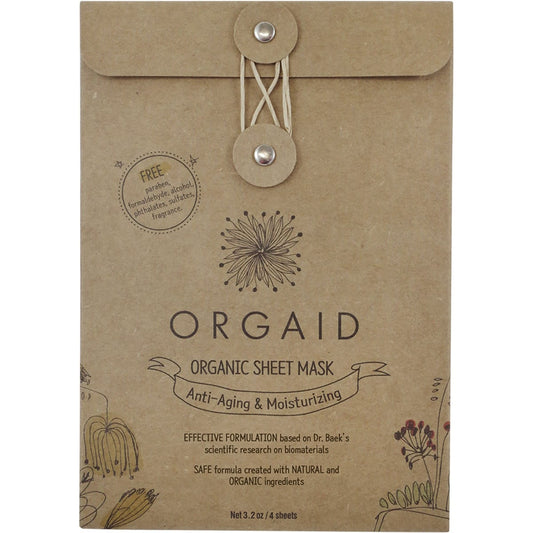 Orgaid Organic Sheet Mask Anti-Aging & Moisturizing 24ml (Pack of 4)