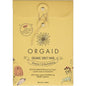 Orgaid Vitamin C and Revitalizing Organic Sheet Mask 4-pack box with orange peel and pomegranate illustrations.