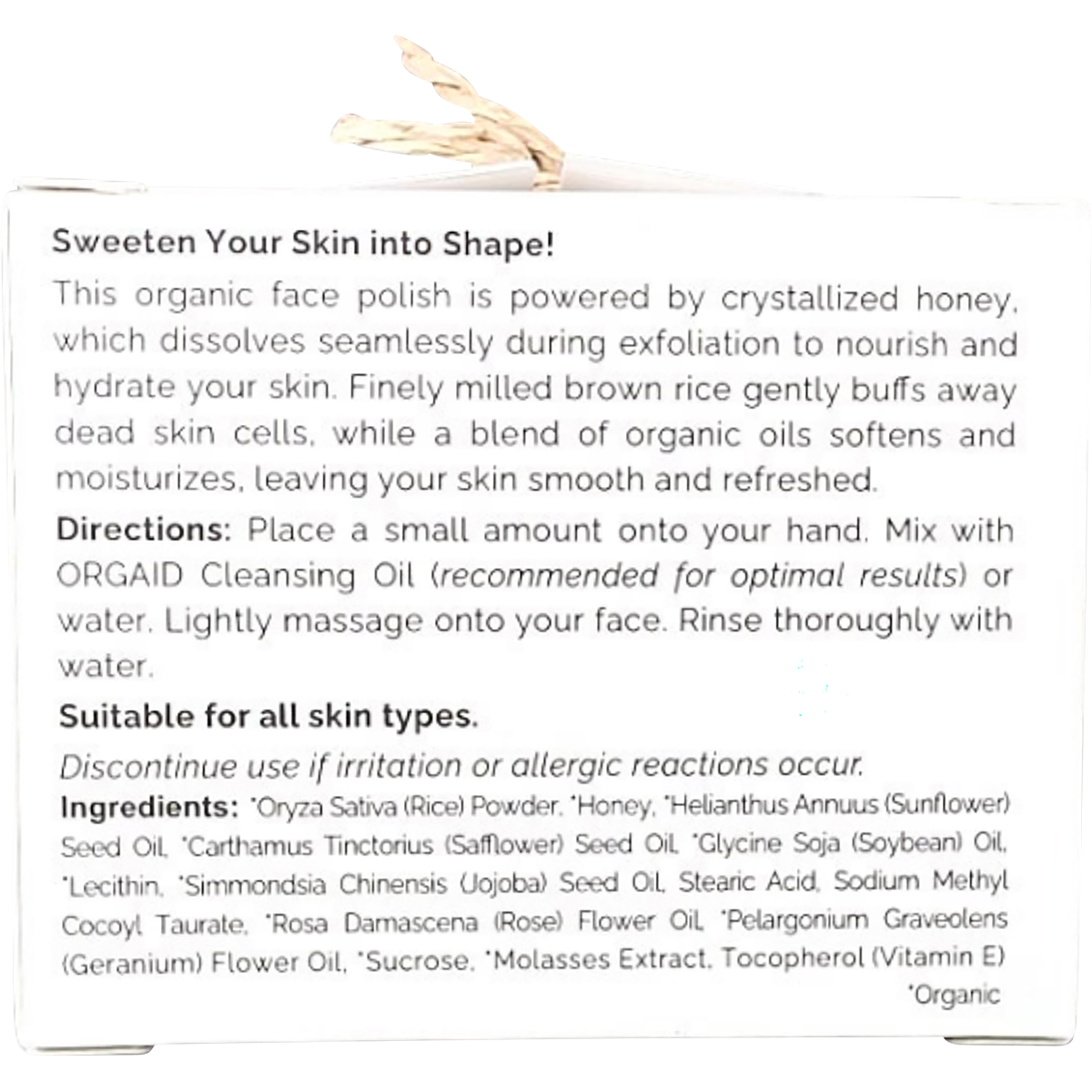 Orgaid Purifying Face Polish Honey Crystal and Brown Rice 56g