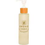 Orgaid Cleansing Oil 120ml glass bottle with a pump dispenser and white label on a white background.