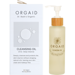 Orgaid Cleansing Oil 120ml bottle and box featuring organic sunflower, safflower, and jojoba oils.