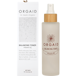 Orgaid Balancing Toner 120ml glass bottle with bamboo cap and matching cardboard box on a white background.