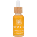 Orgaid Organic Face Oil 30ml glass bottle with amaranth squalene on a white background.