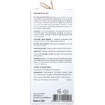 Back of Orgaid Organic Face Oil box showing ingredients, usage directions, and a minimalist black and white design.