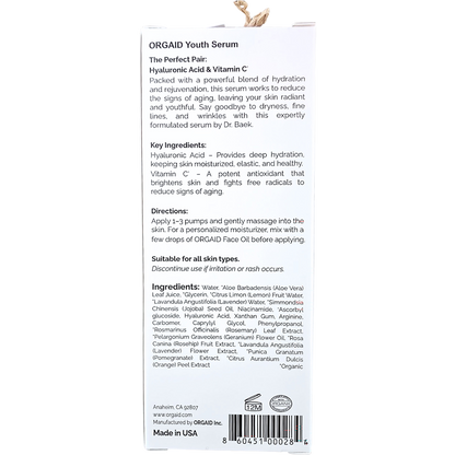 Orgaid Youth Serum Hyaluronic and Vitamin C 36ml