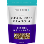 Paleo Pure Organic Grain Free Granola Berries & Cinnamon 300g