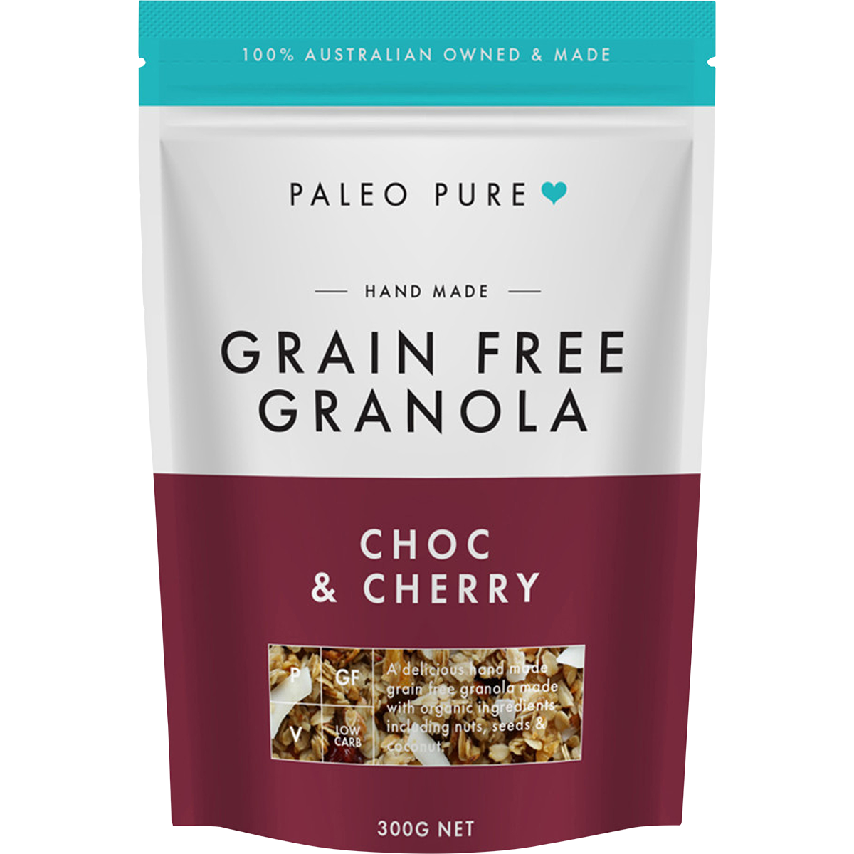 Paleo Pure Organic Grain Free Granola Choc & Cherry 300g