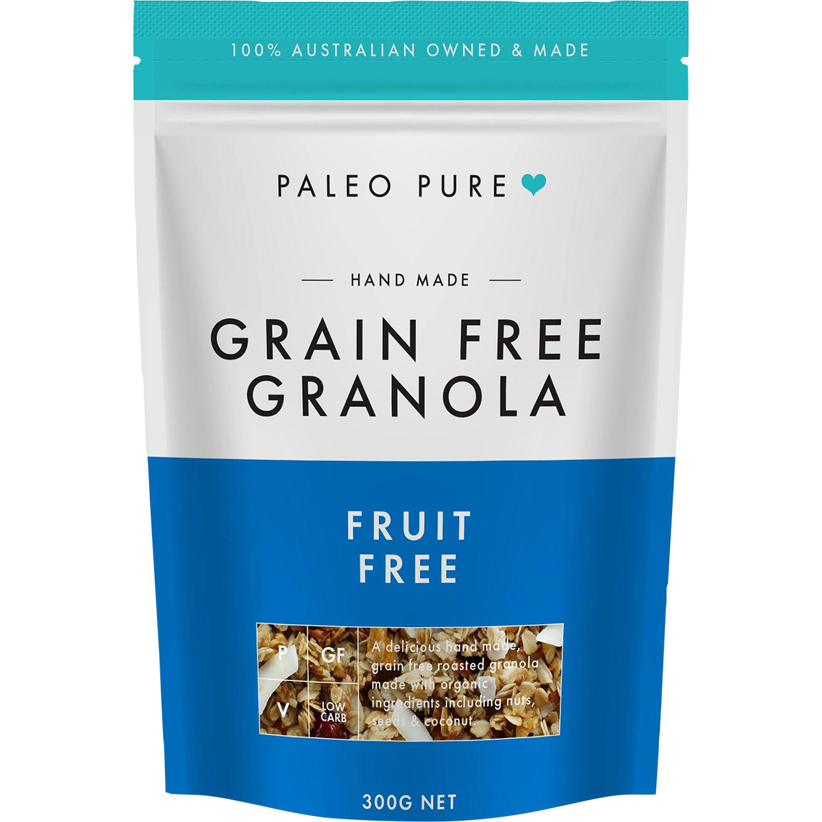 Paleo Pure Organic Grain Free Granola Fruit Free 300g