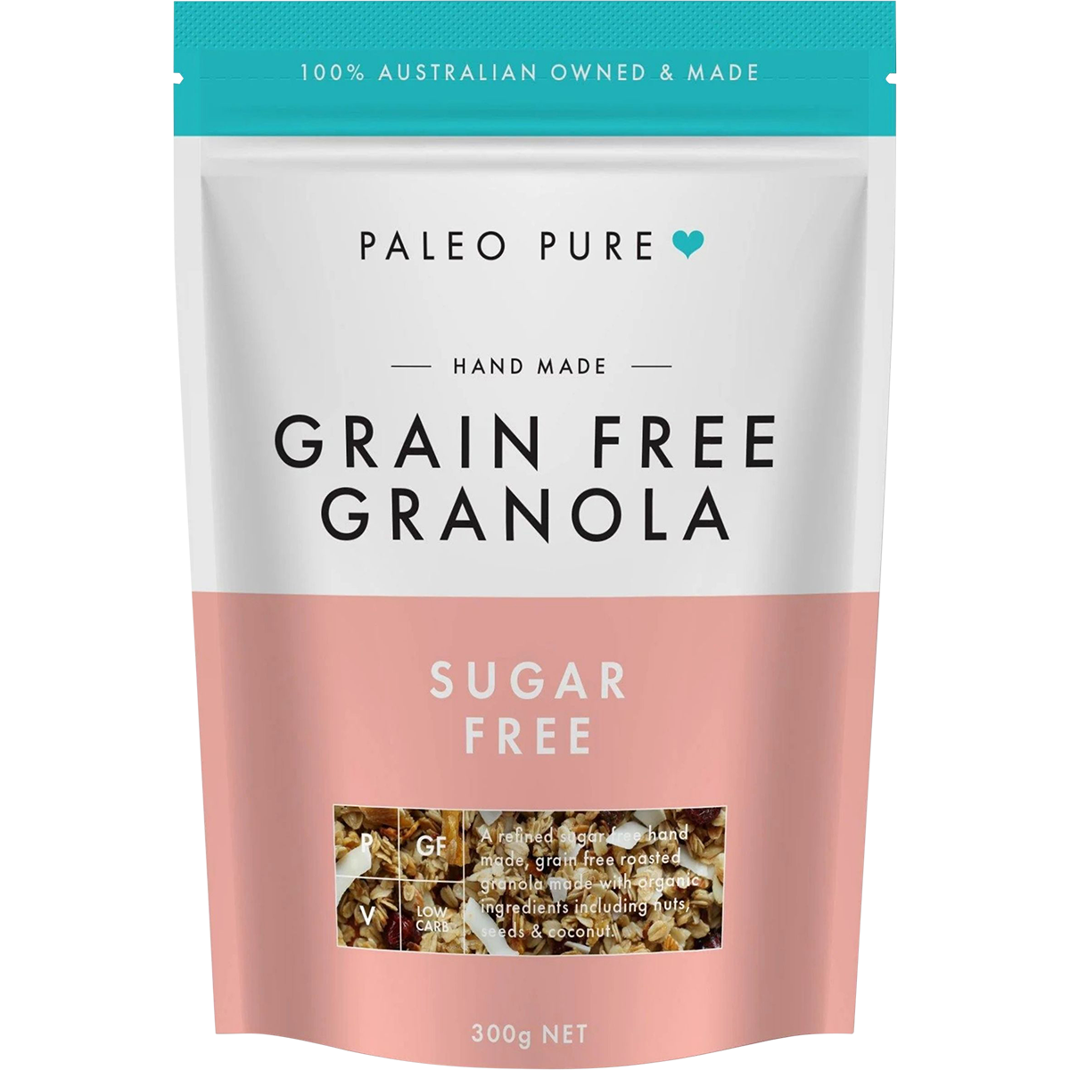 Paleo Pure Organic Grain Free Granola Sugar Free 300g