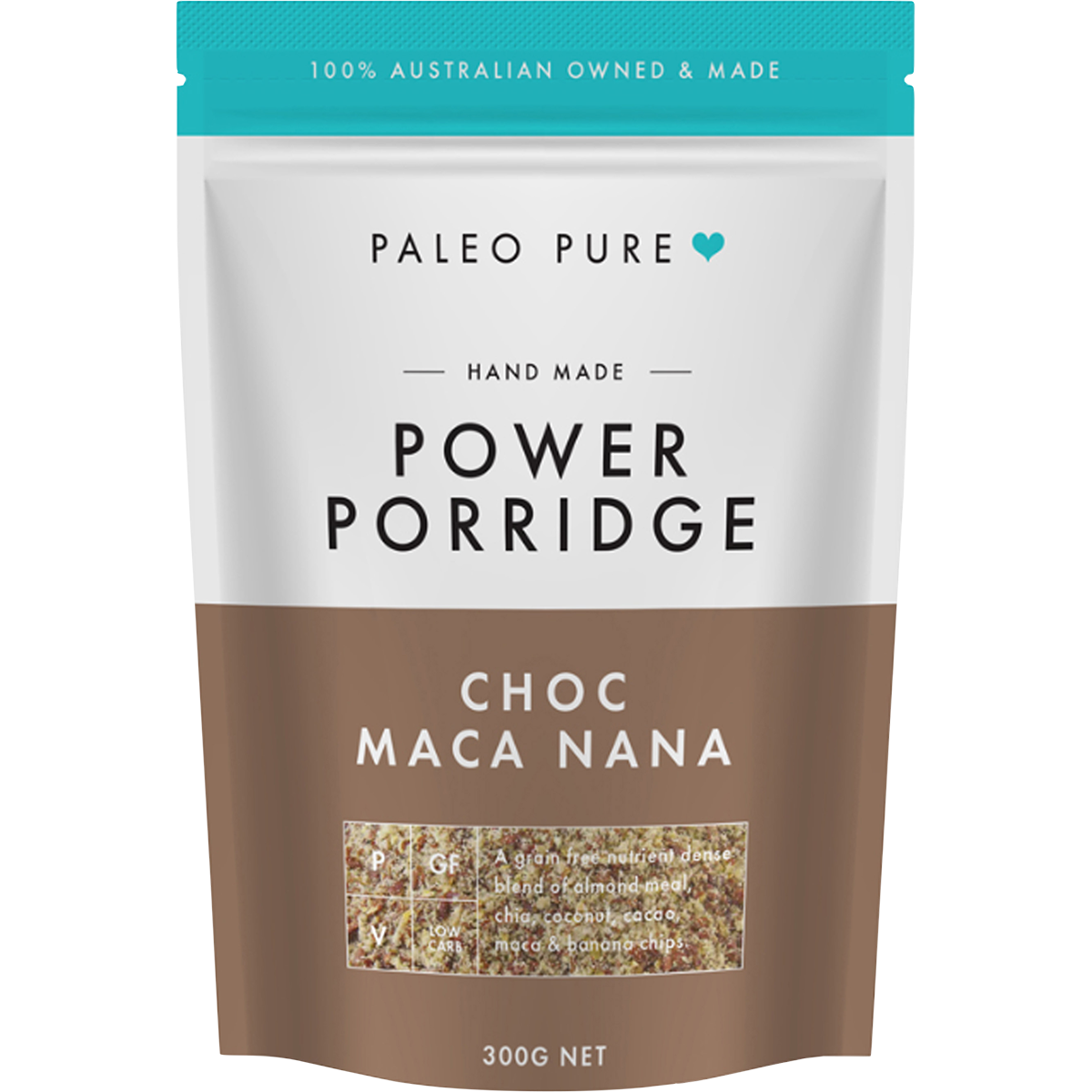 Paleo Pure Power Porridge Choc Maca Nana 300g