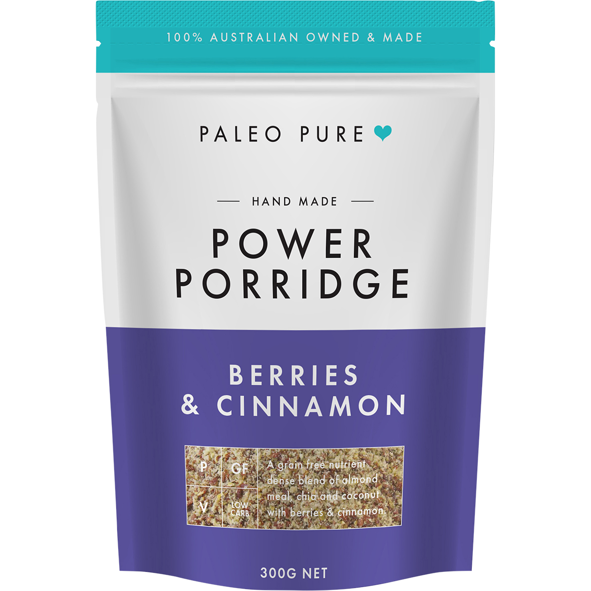 Paleo Pure Power Porridge Berries & Cinnamon 300g