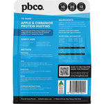 Back of PBCo Protein Muffin Mix bag featuring nutrition facts, ingredients list, and baking instructions.