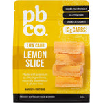 300g bag of PBCo. Low Carb Lemon Slice Mix featuring a yellow label with a picture of a lemon slice and a fresh lemon.