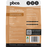 Back of PBCo Protein Cookie Base Mix bag showing nutritional information, ingredients list, and easy baking instructions.