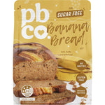 350g bag of PBCo. Banana Bread Mix, 94% sugar-free and gluten-free, with a yellow label and banana illustrations.
