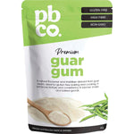 80g bag of PBCo. Premium Guar Gum, a natural thickening agent for gluten-free and low-carb cooking.